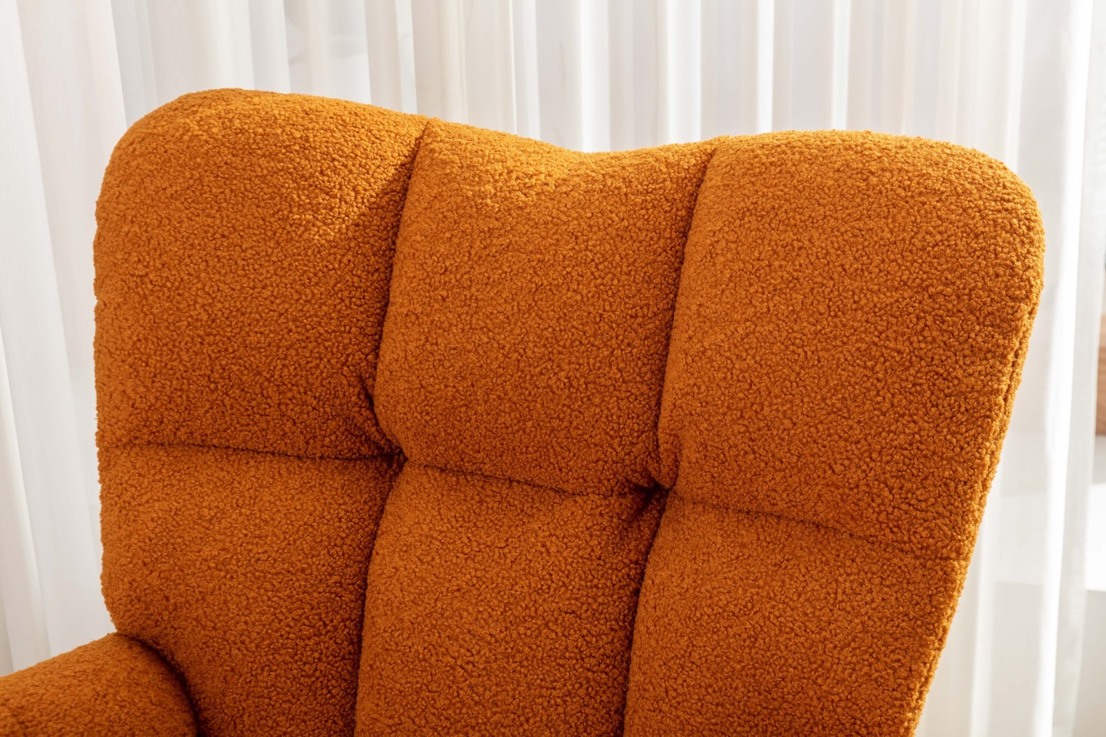 Teddy Fabric Rocking Glider Nursery Chair,Upholstered Glider Living Room Chair
