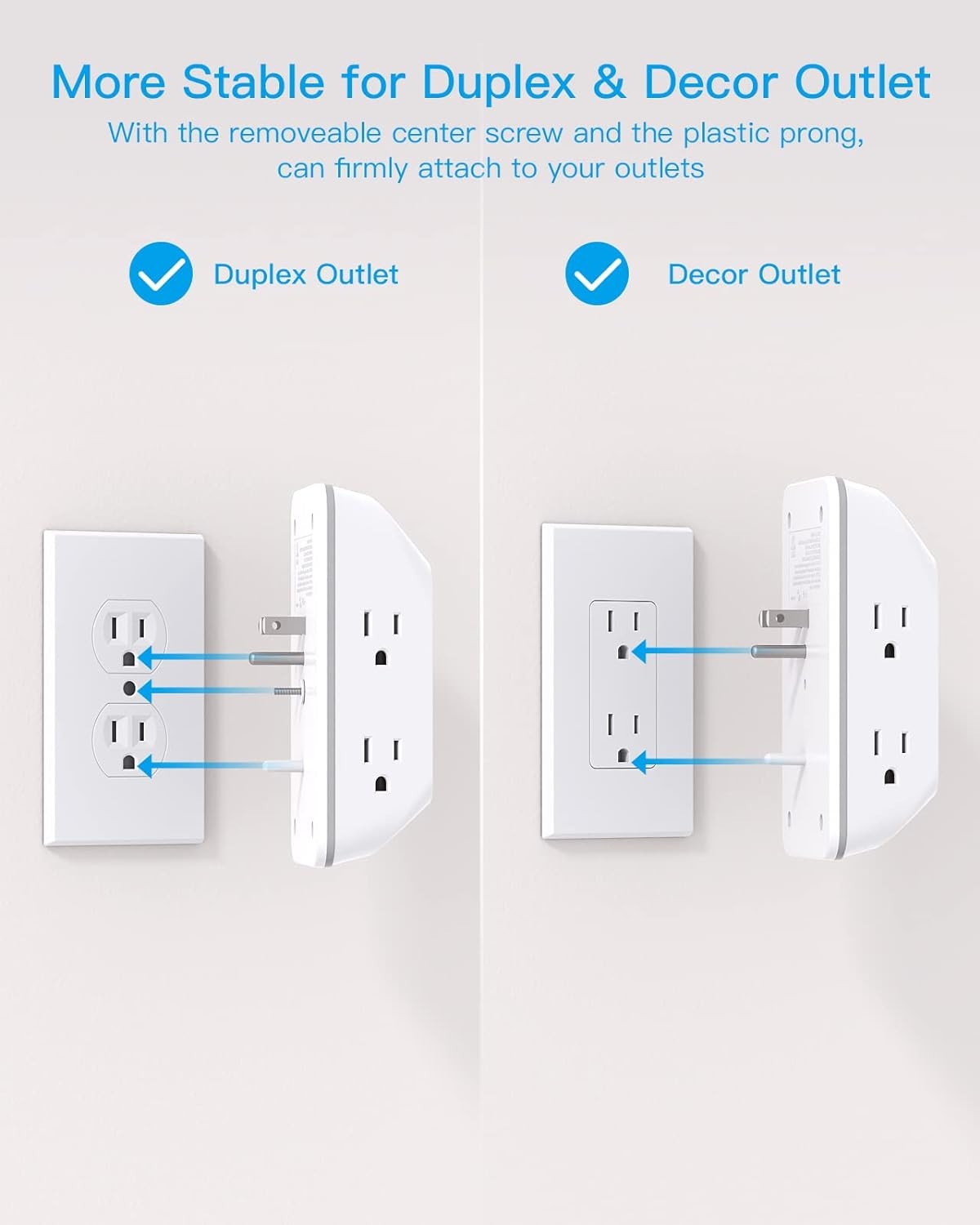 Outlet Extender with Night Light, HANYCONY Multi Plug Outlet, 1 USB C, White