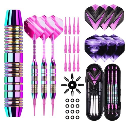 Soft Tip Darts Set - Darts Plastic Tip Sets, 3Pack Professional Plastic Purple