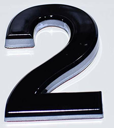 Apartment Number Sign/Mailbox Number Sign, 2 (Black,3D, 2.75 x 1.75)-REF24-1027