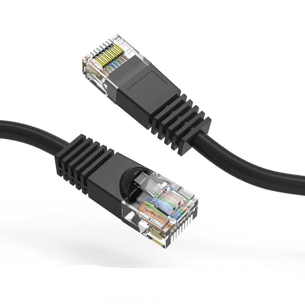 12Ft CAT5E UTP Ethernet Network Booted Cable Black