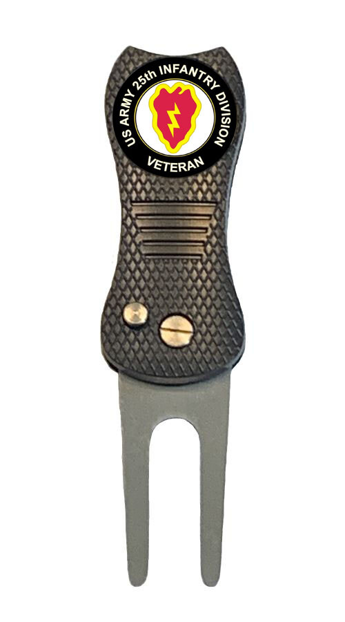 US Army 25th Infantry Div Tropic Lightning Golf Ball Marker + Switchblade Divot
