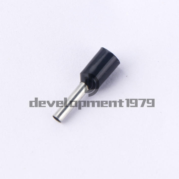 100 Pcs E2508 14AWG 2.5mm² Wire Crimp Cord End Terminal Insulated Ferrule Black