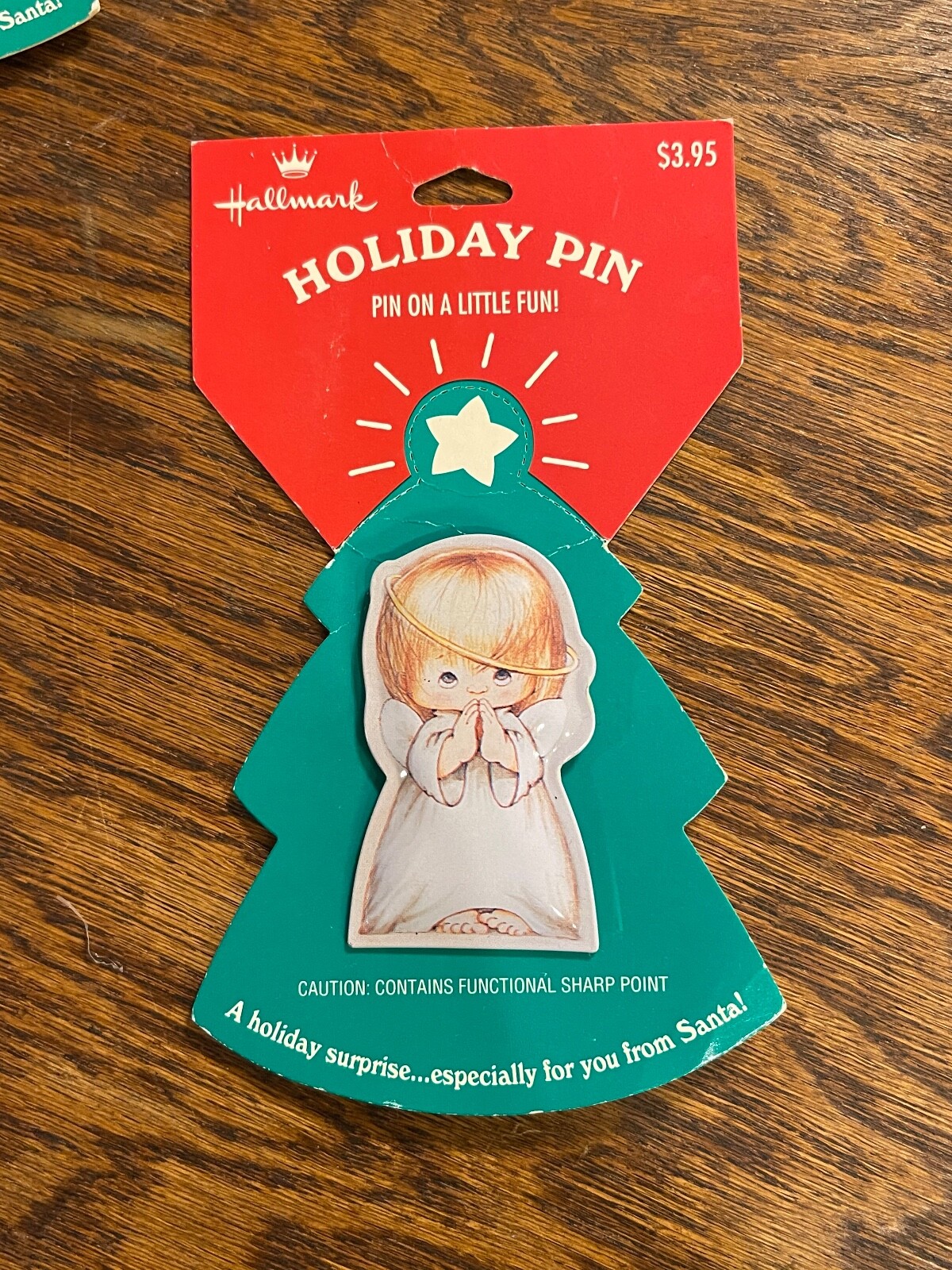 NEW- Hallmark Holiday Pin Praying Angel Vintage Christmas Cute Cartoon