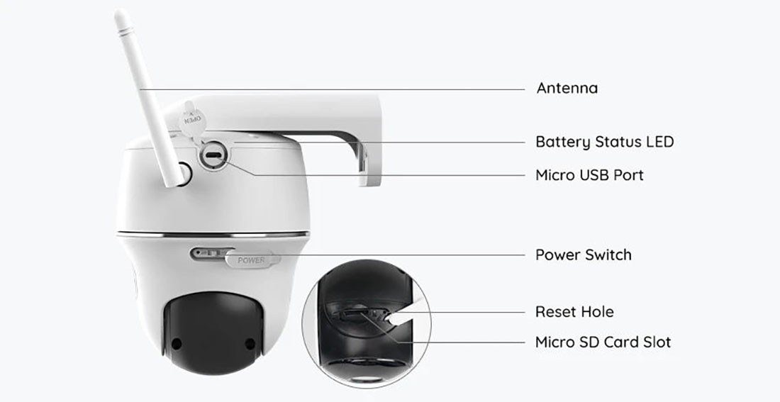 Reolink Argus PT 5MP Wireless Solar Battery Security Camera with Home Hub Mini