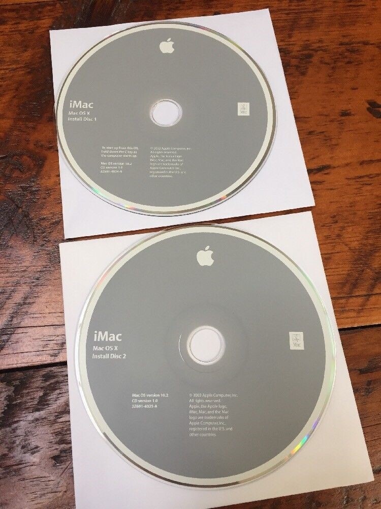 Macintosh iMac OS X 10 Jaguar v10.2 Mac Install Restore Software CDs Discs 2002