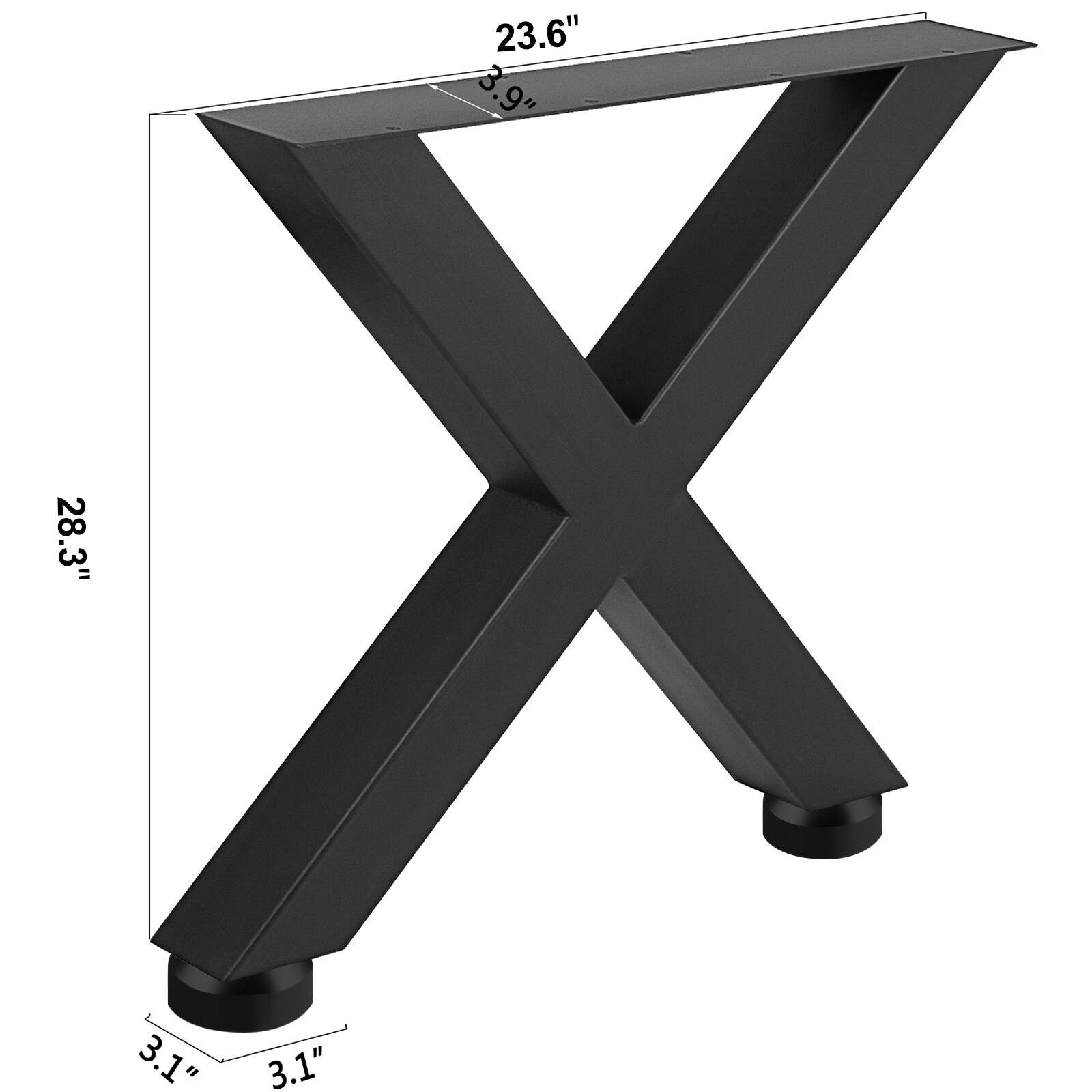 2Pcs Table Legs Endurance Solid Steel Metal Heavy Duty Furniture Legs 28" x 24"