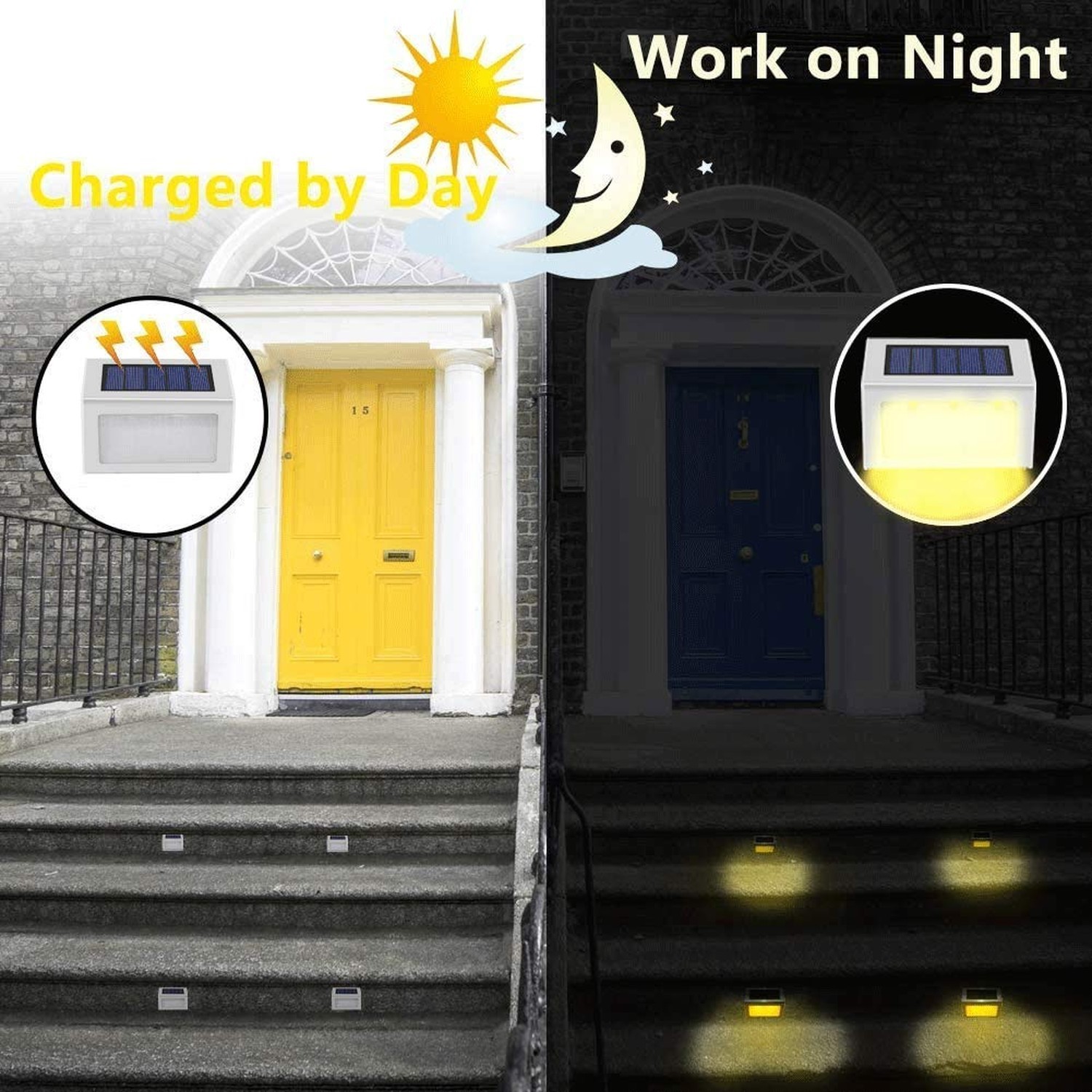 Solar Lights for Steps Deck Solar Stair Light Outdoor Waterproof Stainless St...