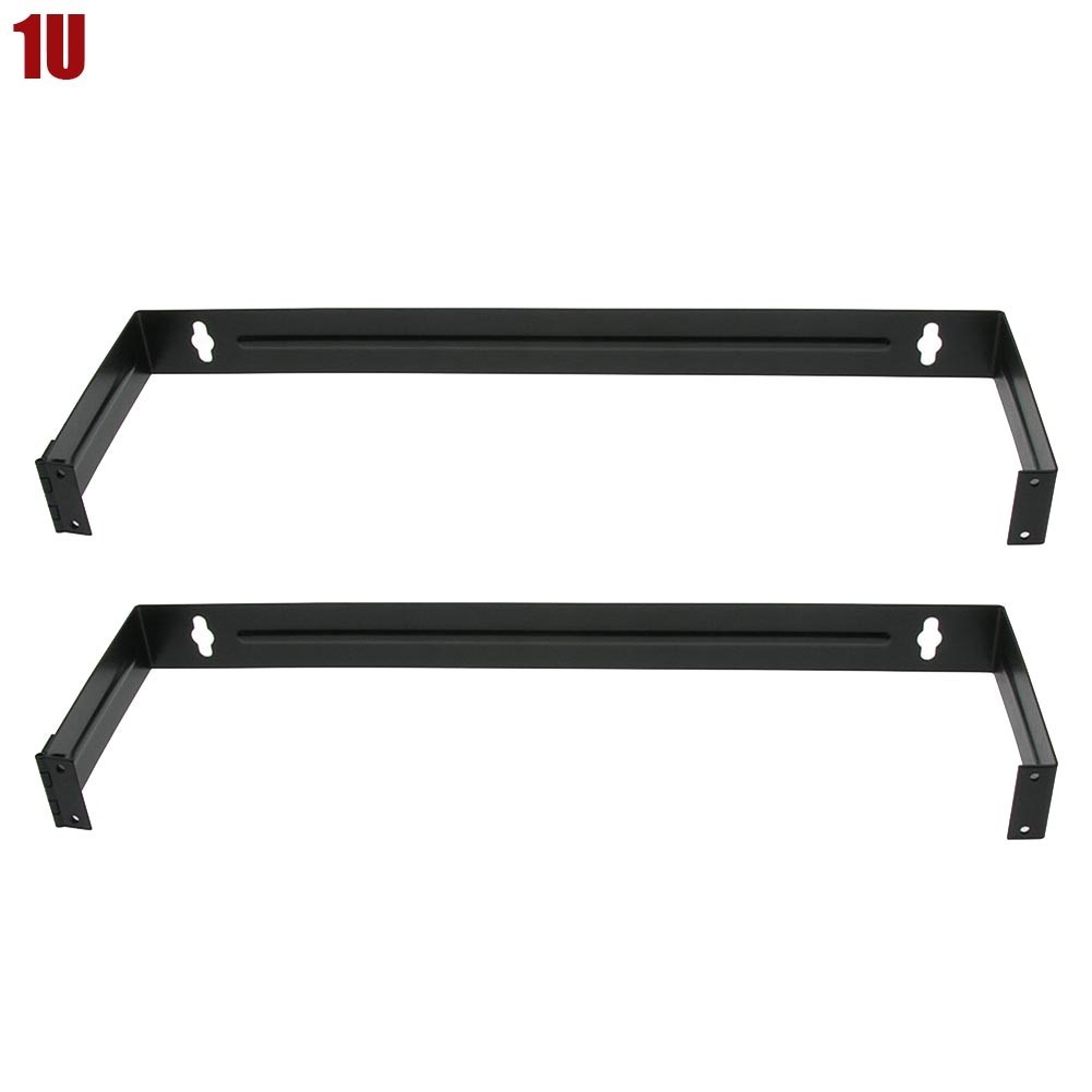 2 Pcs 1U 19" Wall Mount Hinge Bracket For 12/24 Port Patch Panel 6" Depth Steel