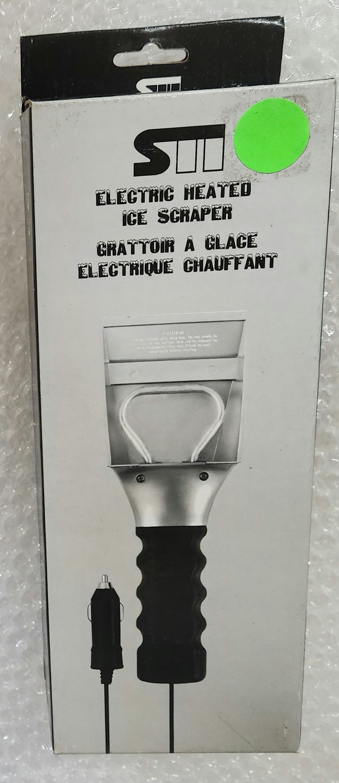 NEW Heated Auto Electric Windshield Ice & Snow Scraper 12V Schiphol Black Silver