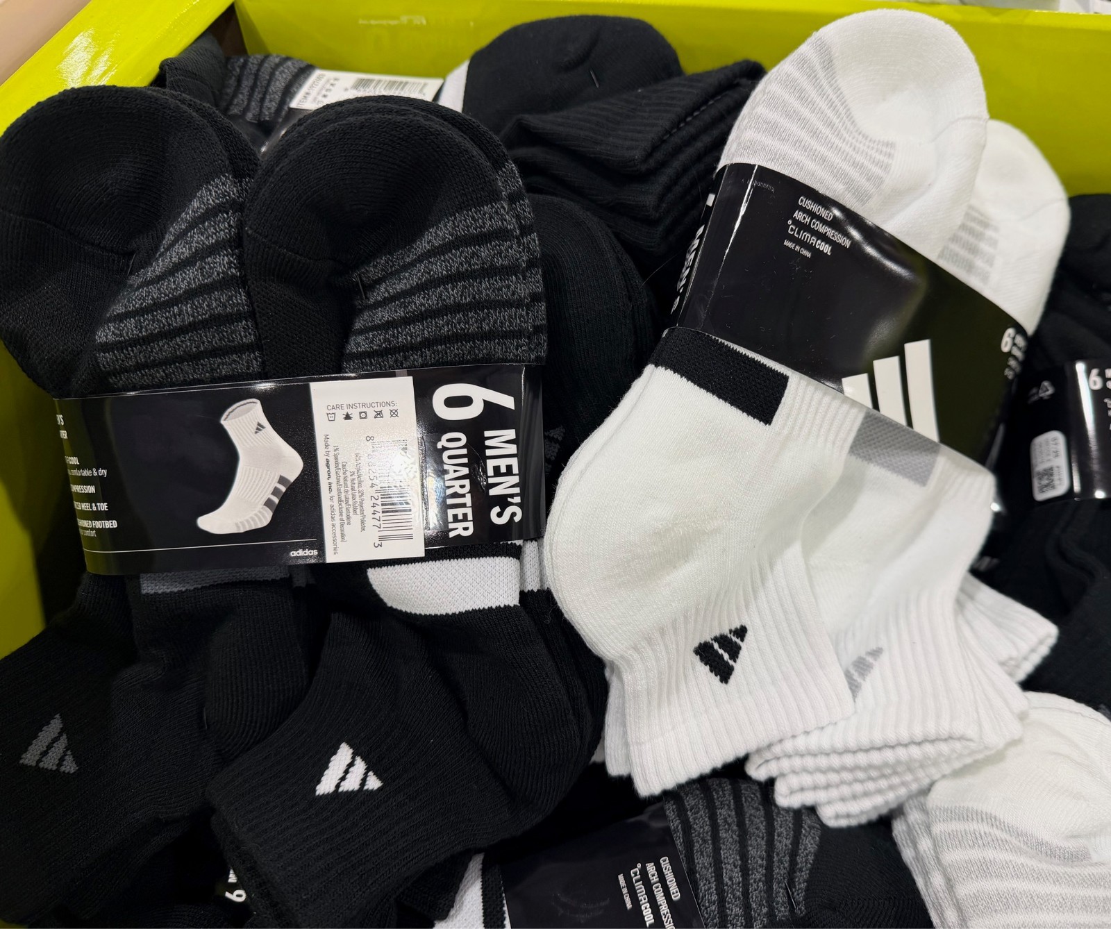 Adidas Men's Performance Low Cut Aeroready Cushioned Socks 6 Pair White, Black