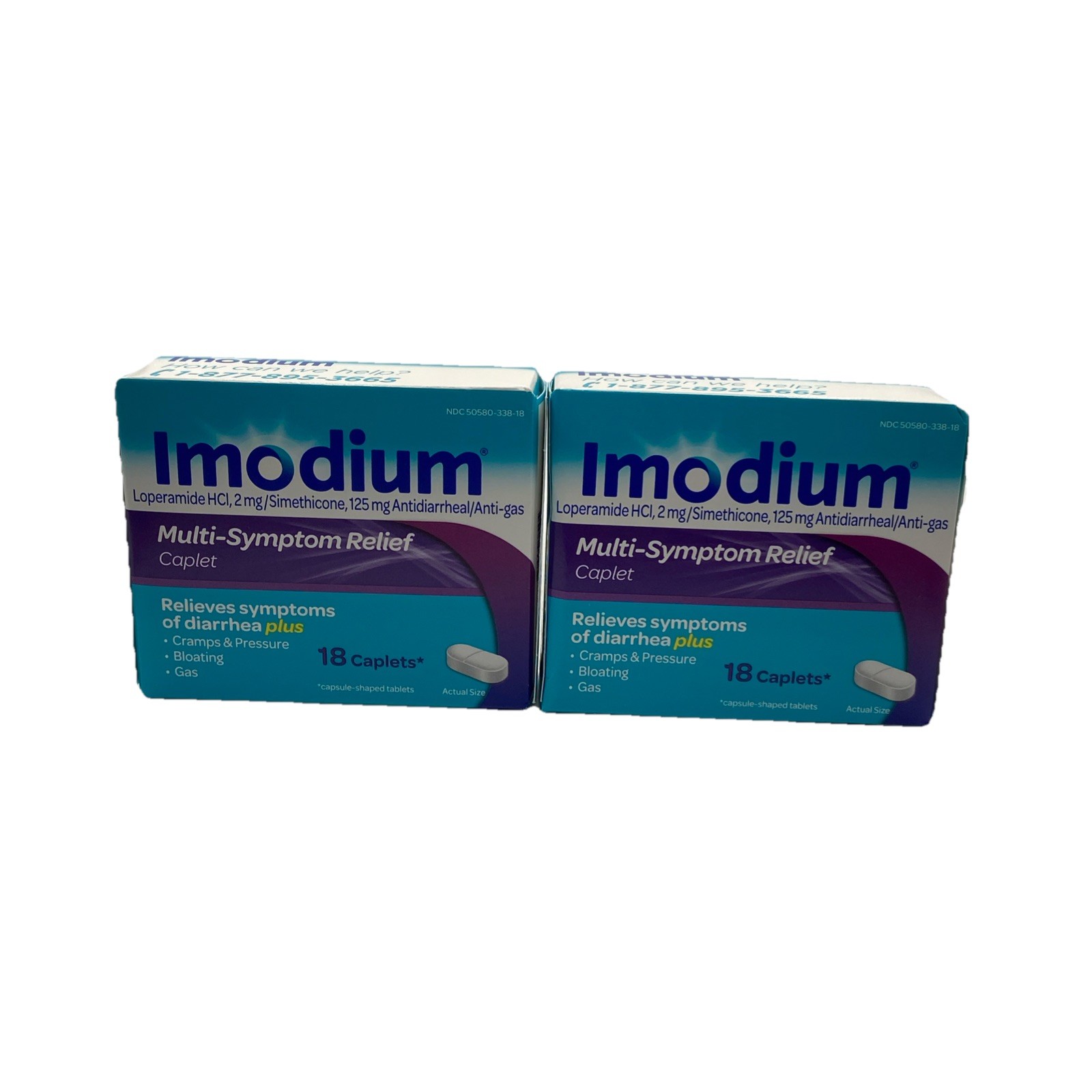 EXP 2027 (36ct) 2 Box 18ct MULTI-SYMPTOM Stomach Nausea Relief Caplets