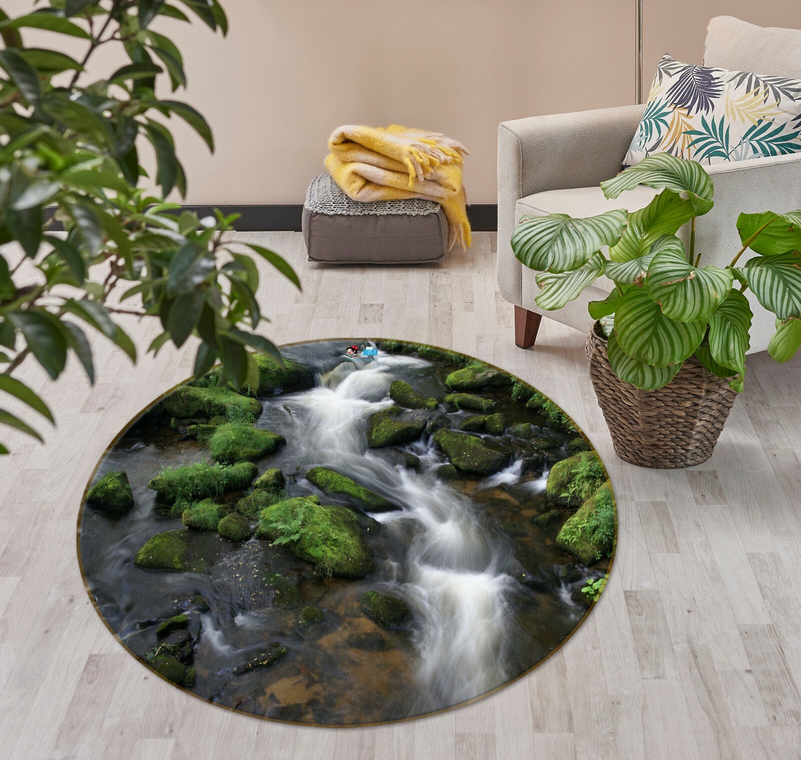 3D Green Stone River ZHUA3749 Game Non Slip Rug Mat Photo Carpet Zoe