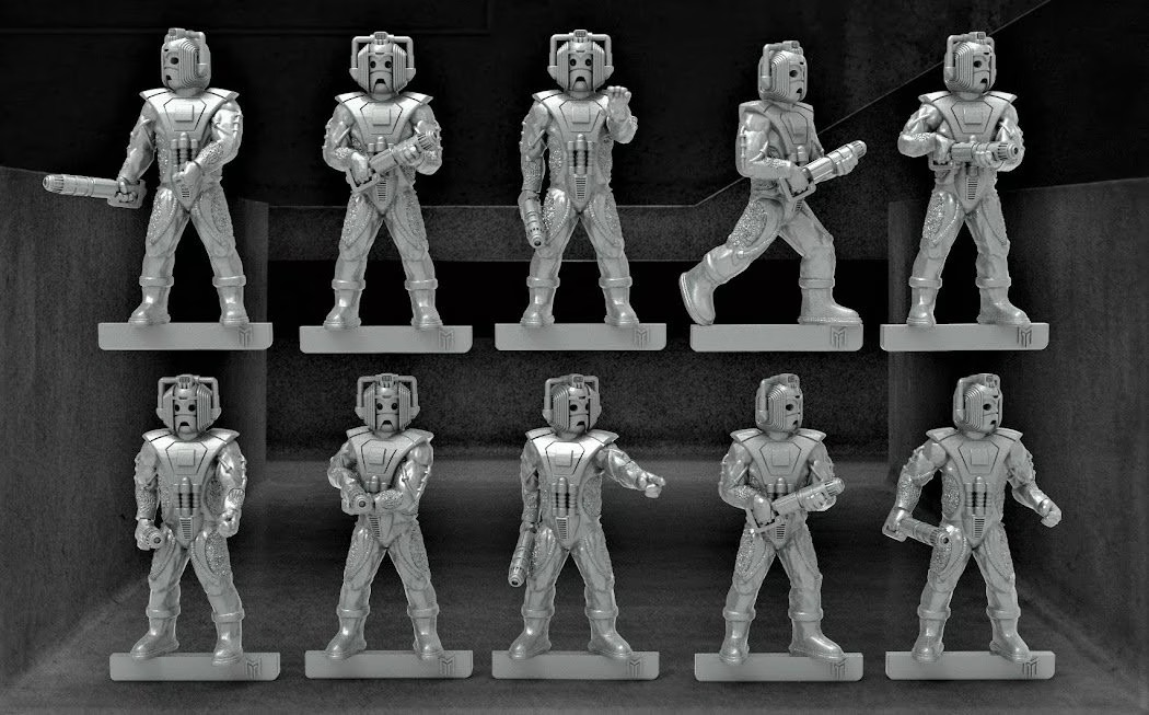 Earthshock Cybermen - 28mm scale 3D printed resin miniatures x10 (Doctor Who)