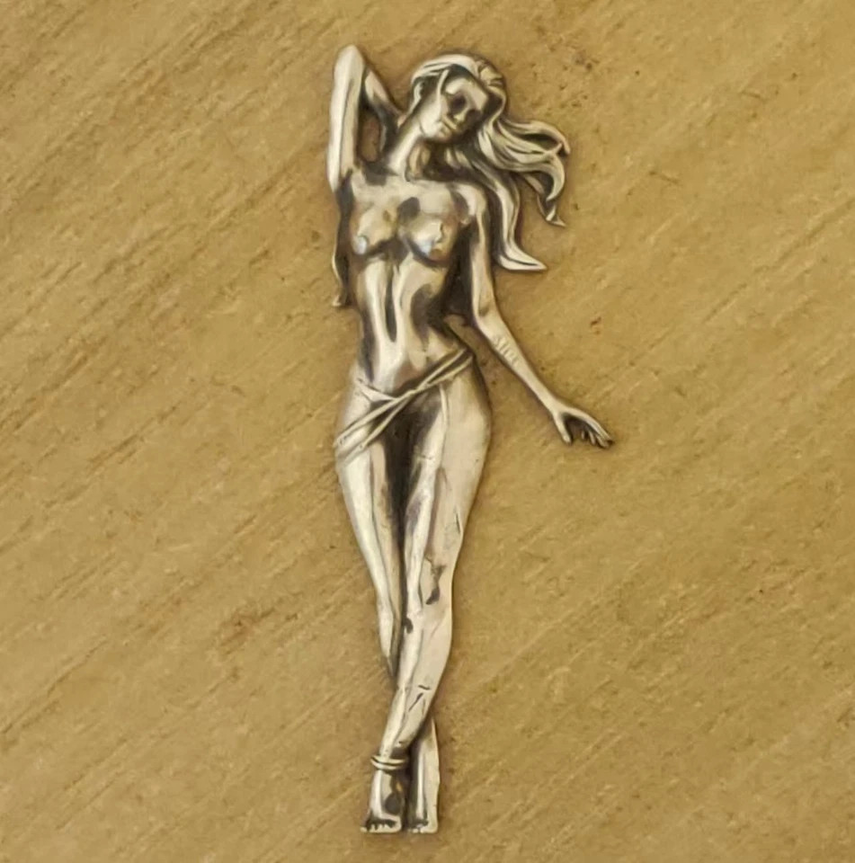 1 piece Brass Sexy and charming girl Statue badge DIY sticker suitable