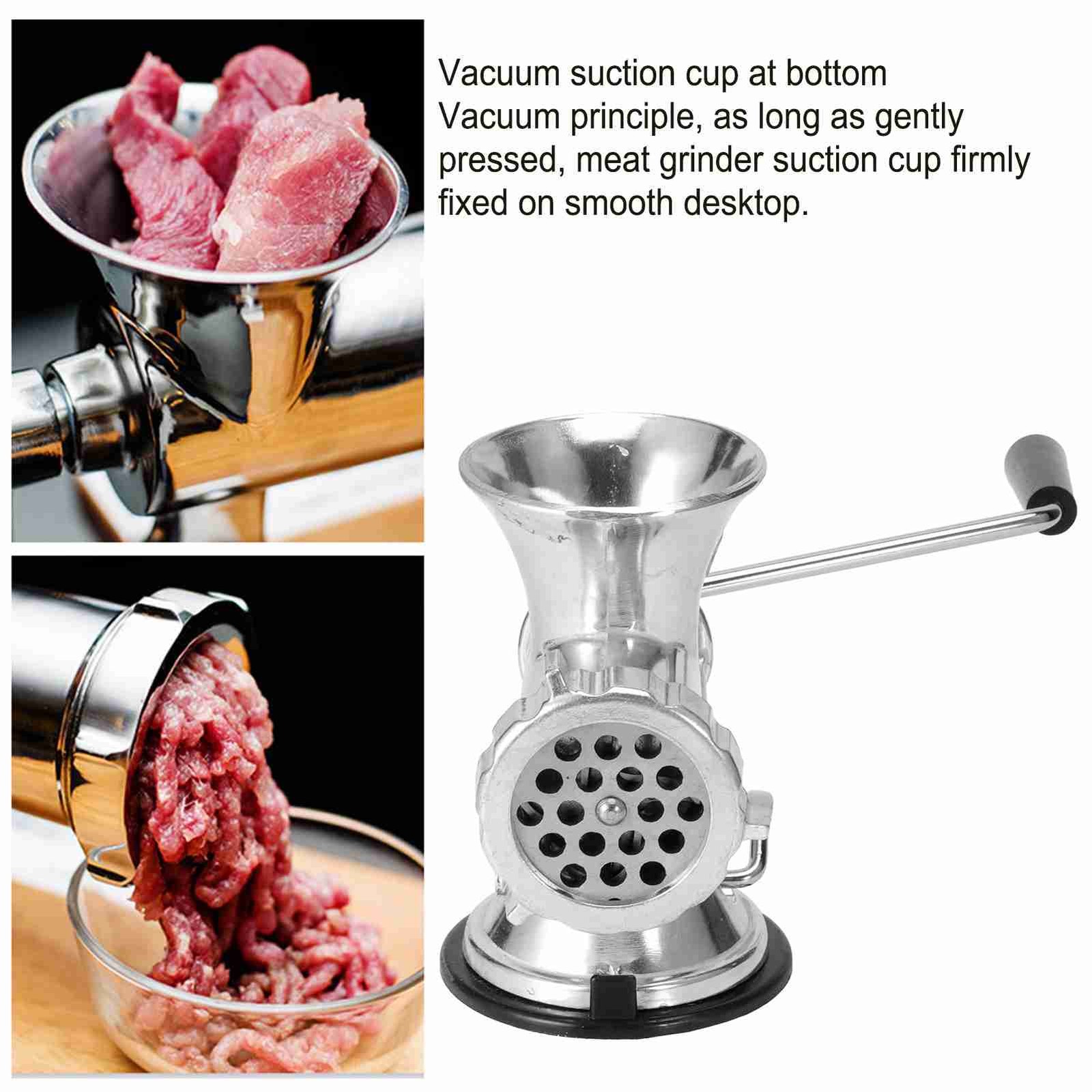 Manual Meat Grinder Strong And Sturdy Grinding Machine For Home Silver