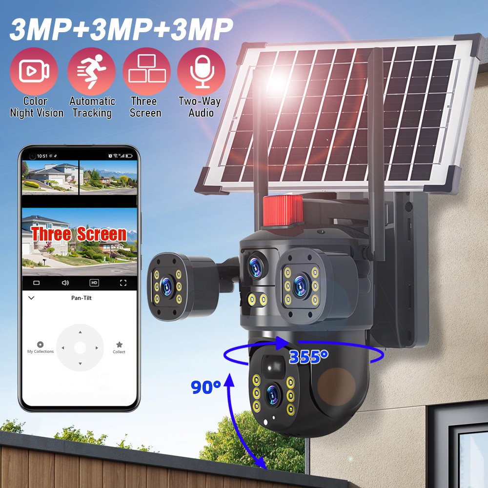 Solar Battery Powered Wireless WiFi Outdoor Home Security Camera System CCTV US