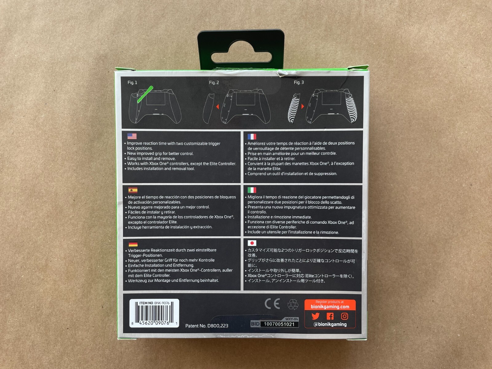 Bionik Quickshot Pro for Xbox One: Custom Grip and Dual Trigger Locks-Open Box
