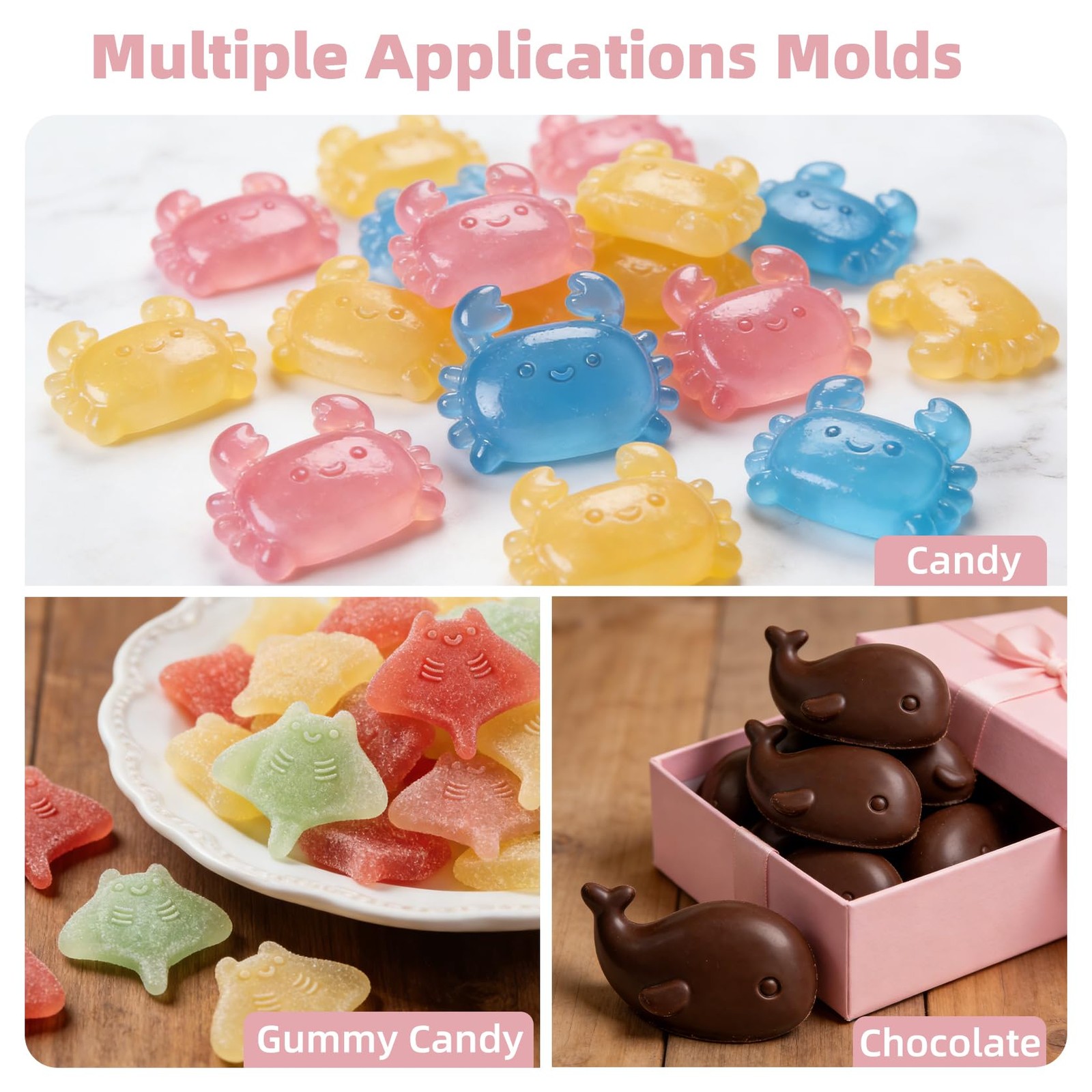 Fu Store Ice Cube Tray Shell Silicone Trays with Cute Small, Pink