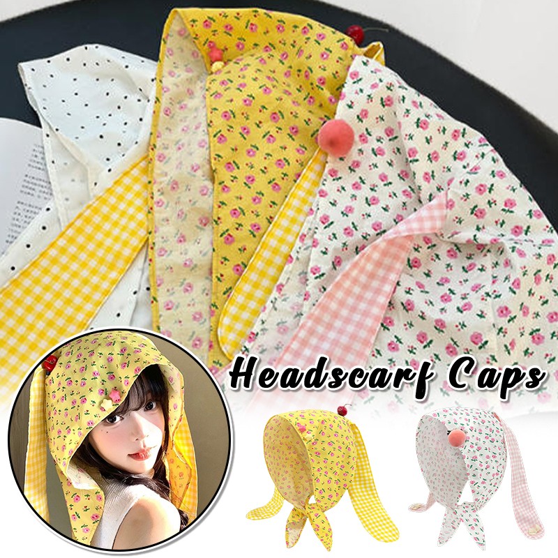 Korean Version Headscarf Hat Women Summer Thin Small Fresh Sweet Pullover Cap
