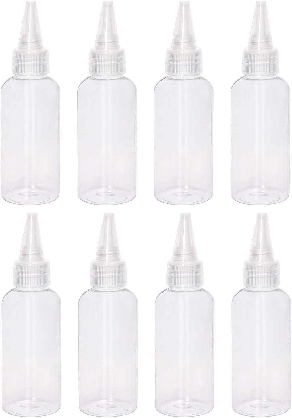 Penta Angel 2oz Plastic Squeeze Bottles 8Pcs Small Clear Empty Squirt