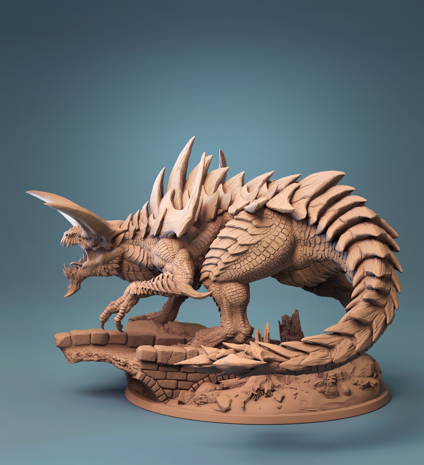 Large Tarrasque UNPAINTED Dungeons & Dragons/Pathfinder miniature 28mm