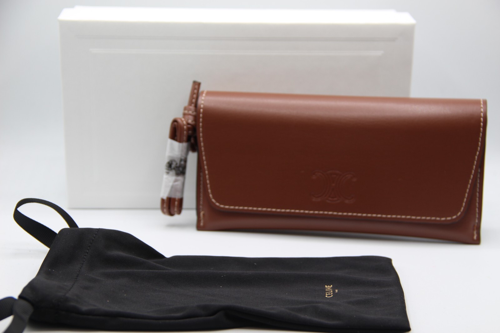 NEW CELINE BROWN AUTHENTIC SUNGLASSES EYEGLASSES HANDBAG CASE W/POUCH