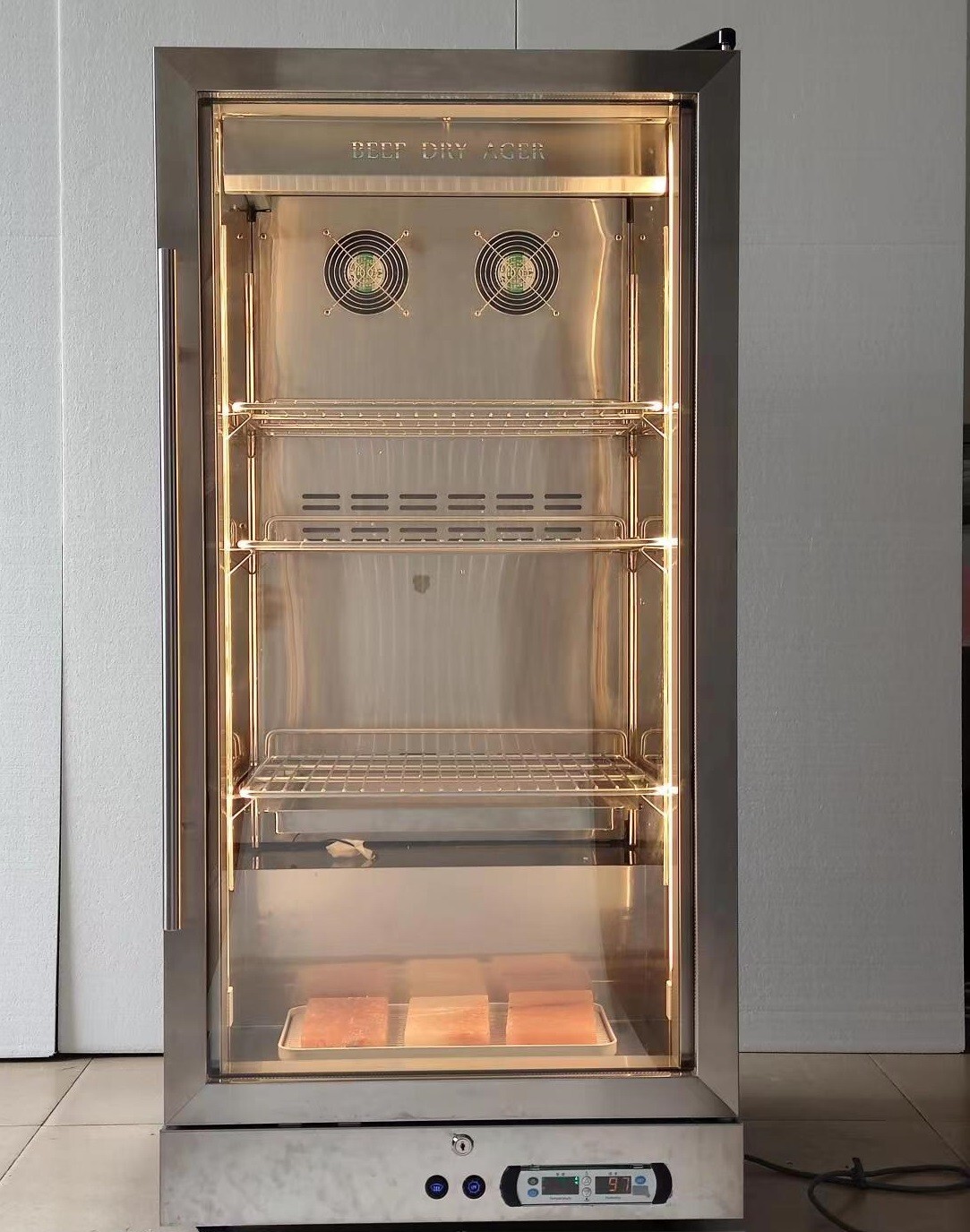 USA Kolice Commercial Aging Beef Showcase Display,Steak Aging Fridge-4 Tiers