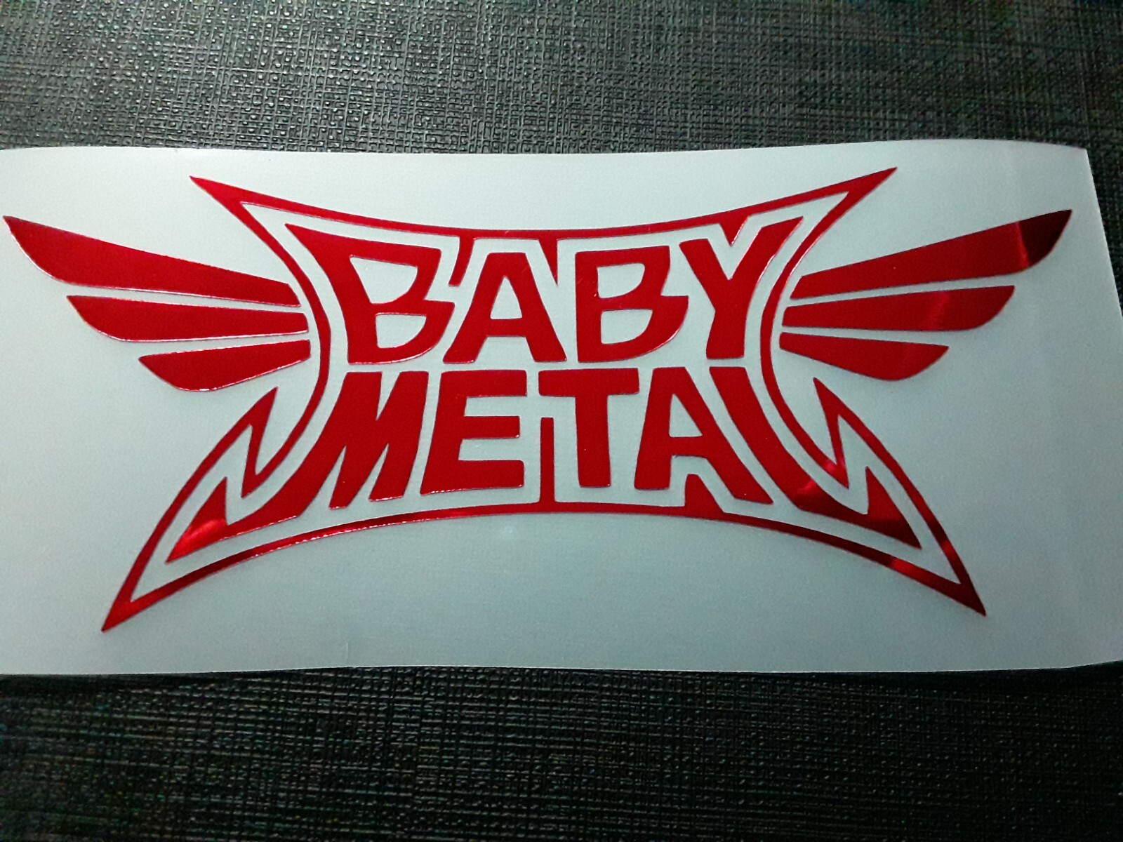 New Babymetal Logo Holo Red Sticker Vinyl Decal Baby Metal Waterproof! 3 Wings