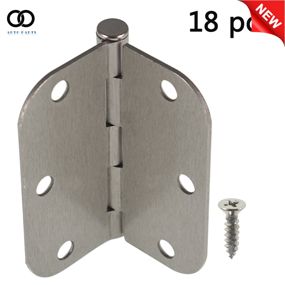 18 pcs 3-1/2 Inch Satin Nickel Door Hinges 3.5*3.5in 2.2mm 5/8" Radius Corners