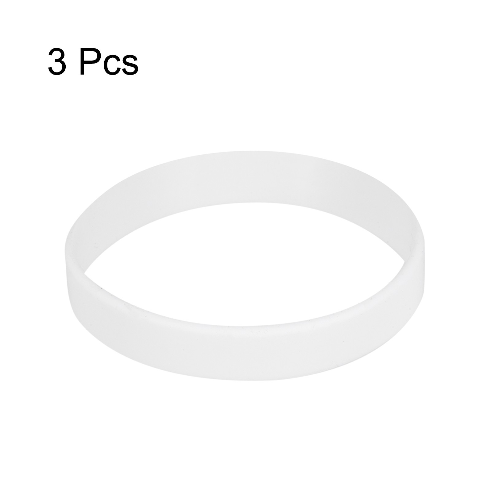 3Pcs Bracelets Wristbands 1/2 Inch Width 8.5" Length White