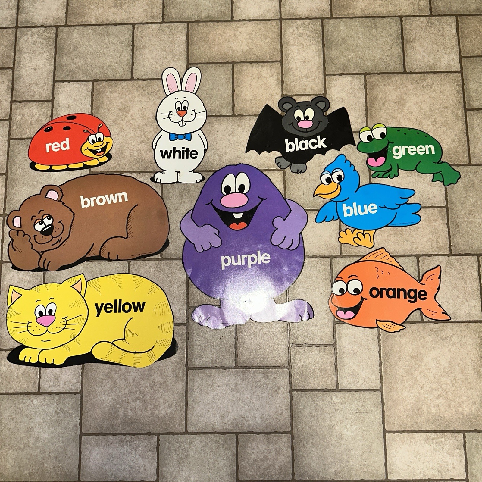 Vtg 80s Classroom Bulletin Board Cutouts Colors Rare Retro Set Frank Schaffer