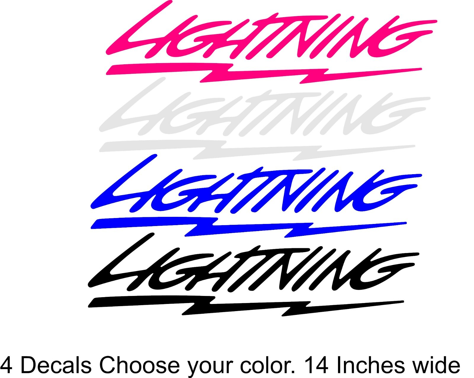 Ford Lighting decals 4 14inch wide decals you choose your color