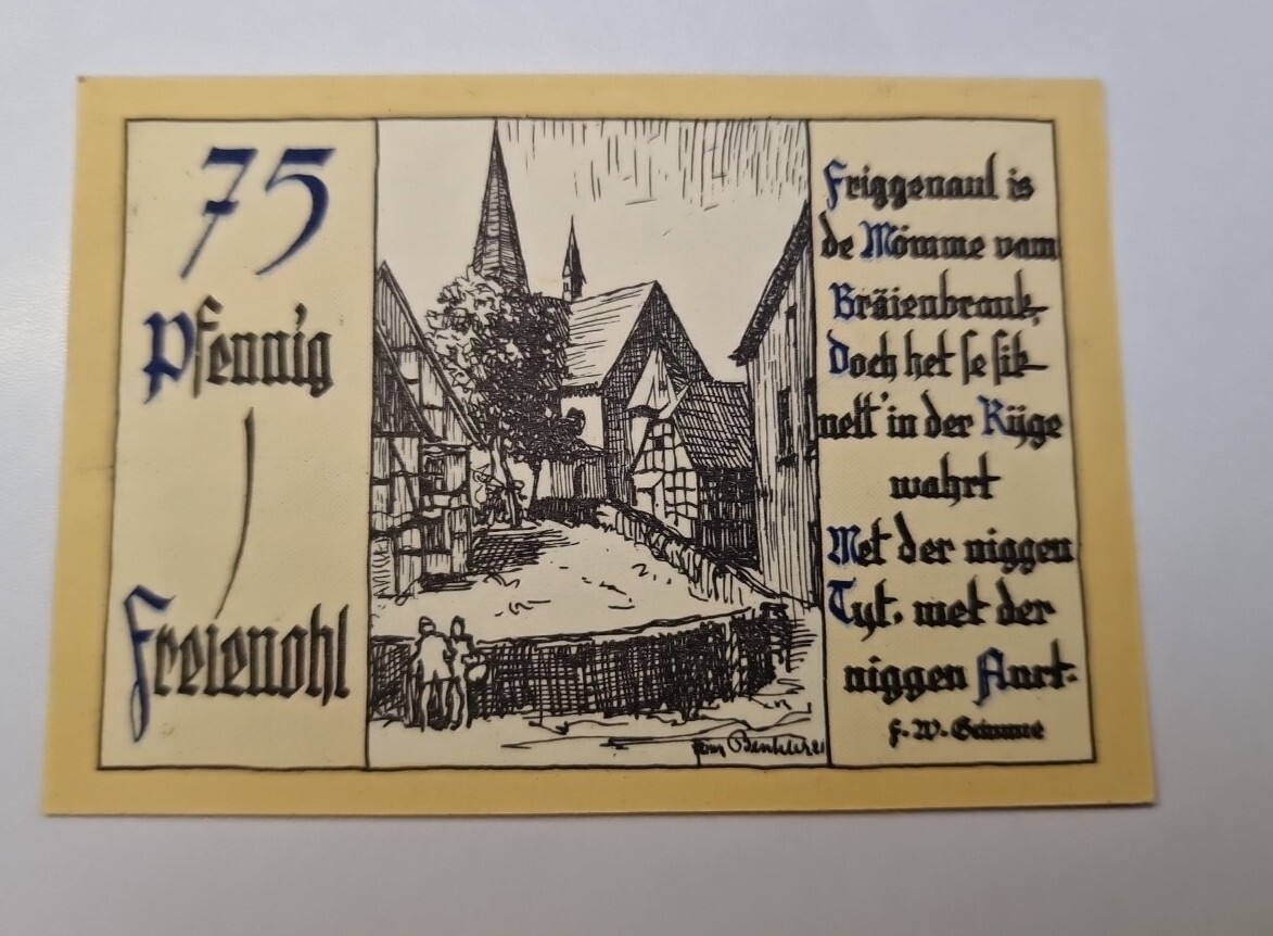 75 PFENNIG   Excellent Condition Old BANKNOTE Germany