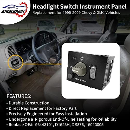 Headlight Switch Dimmer Control | Headlight Switch - 93443101 Black - 1995-2009
