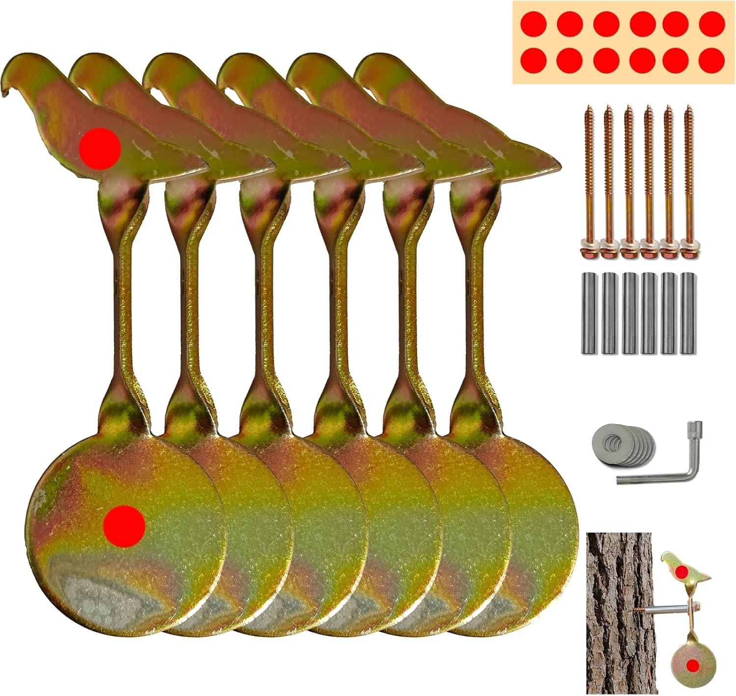 6Pcs Spinner Targets Resetting Target Air Gun Targets Practice Filed Shooting