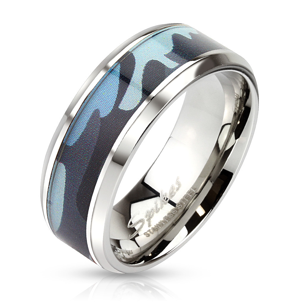 Pair Ring Men Women Steel Original Military Camouflage Elegant S1225