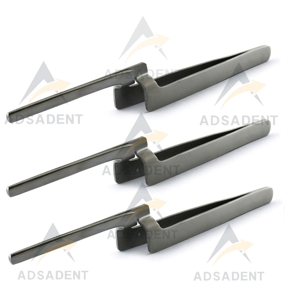 3 Dental Articulating Paper Holder Serrated Pliers Tweezers Straight Stainless