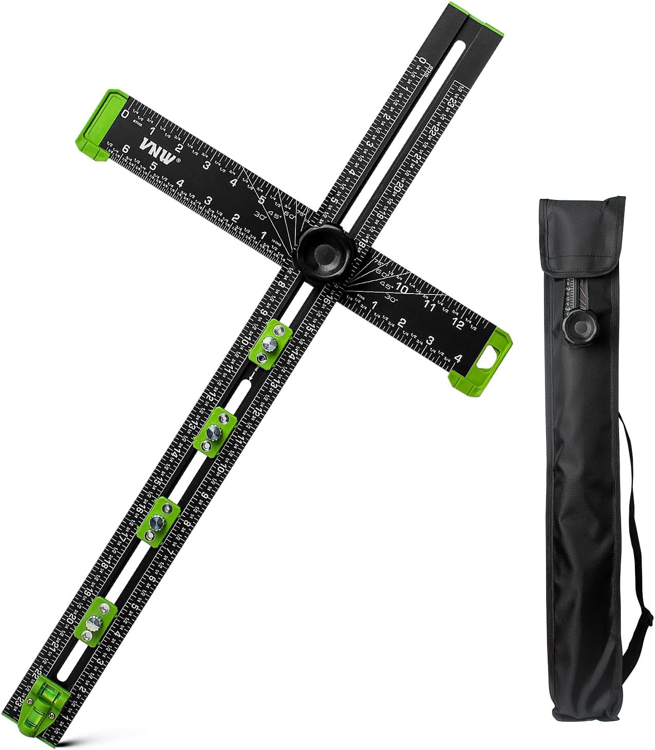 4 in 1 Adjustable T Square, 24In Drilling Positioning Ruler, Cabinet Hardware Ji