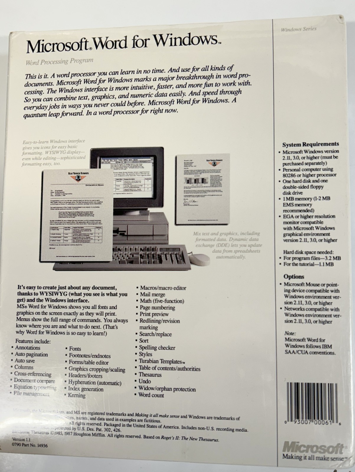 Microsoft Word for Windows 5.5 NIB Never opened