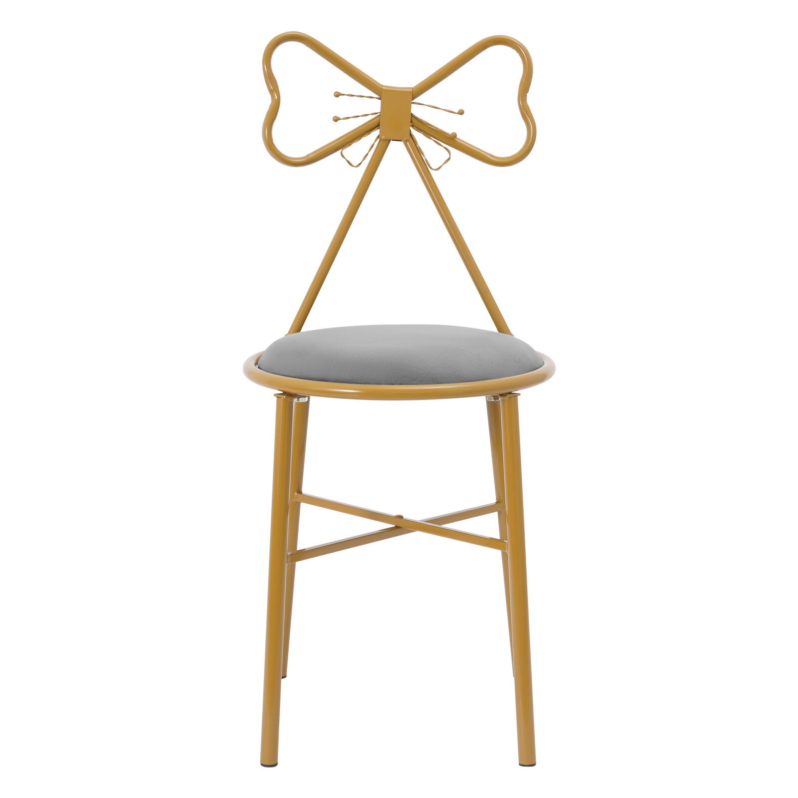 Grey Modern Chair Butterfly-shaped Backrest Chair For Dining Makeup 34*34*80cm