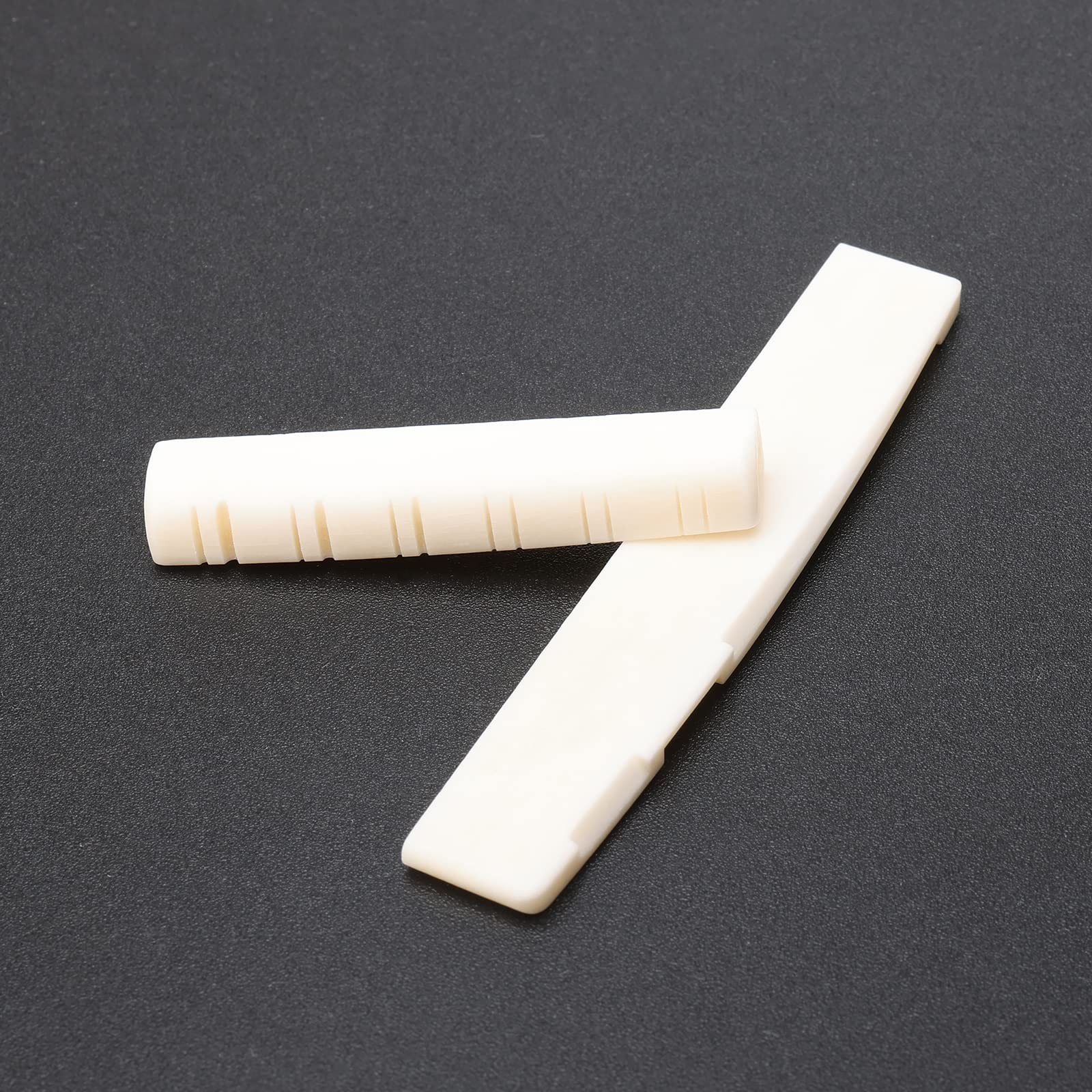 1 Set of 12 String Real Bone Slotted Saddle Nut Acoustic Guitar Parts