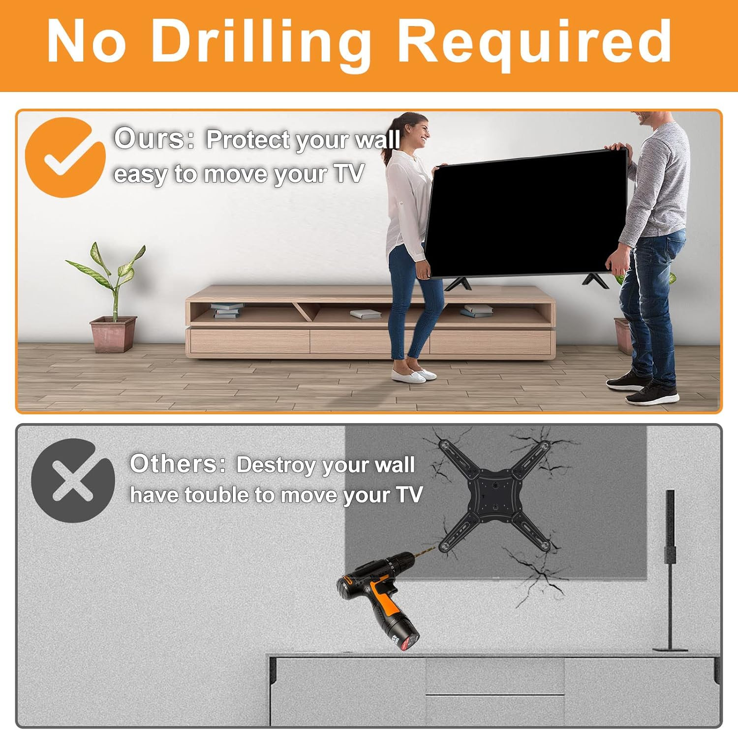 TV Stand Legs for Onn Smart Tv - Only for 42" 50" TV 100068372 100007147 with Sc