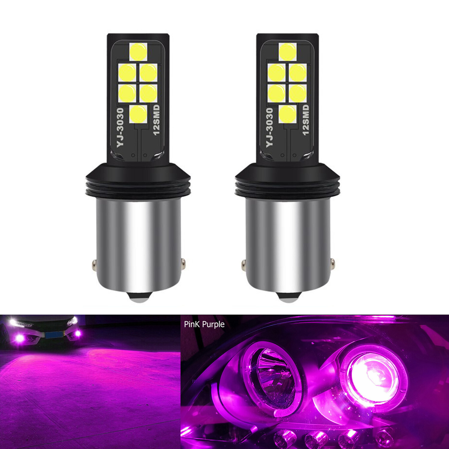 2x 1156 LED Bulbs BA15s 5008 7506 Colorful Bright Turn Signal Brake Tail Light