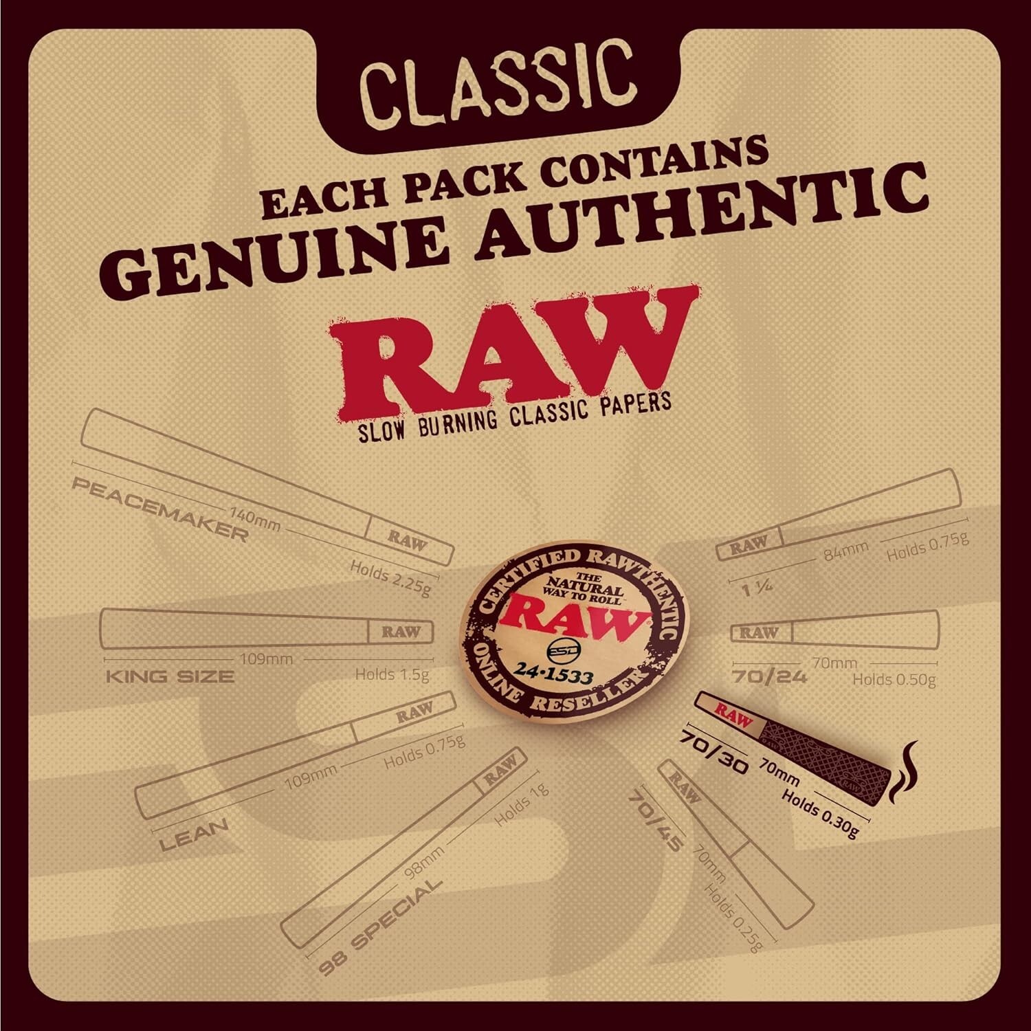 RAW Dogwalker Mini 70/24 Cones – 100 count – Small Pre-Rolled Classic Papers