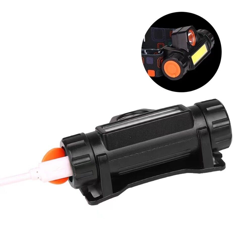 2 Pack USB Rechargeable Waterproof LED Headlamp Headlight Head Light Flashlight
