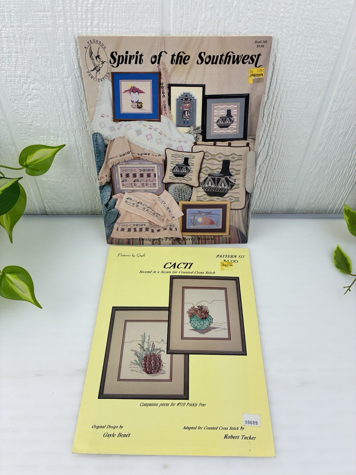 Cross Stitch Patterns Cactus Spirit of the Southwest 2pc Desert Native SantaFe