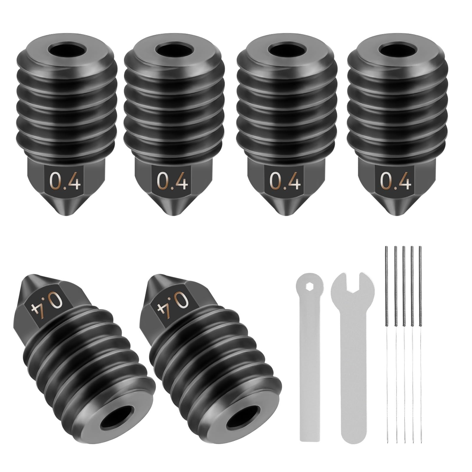 6PCS 0.4mm Hardened Steel Nozzles for Bambu Lab X1/P1 Series