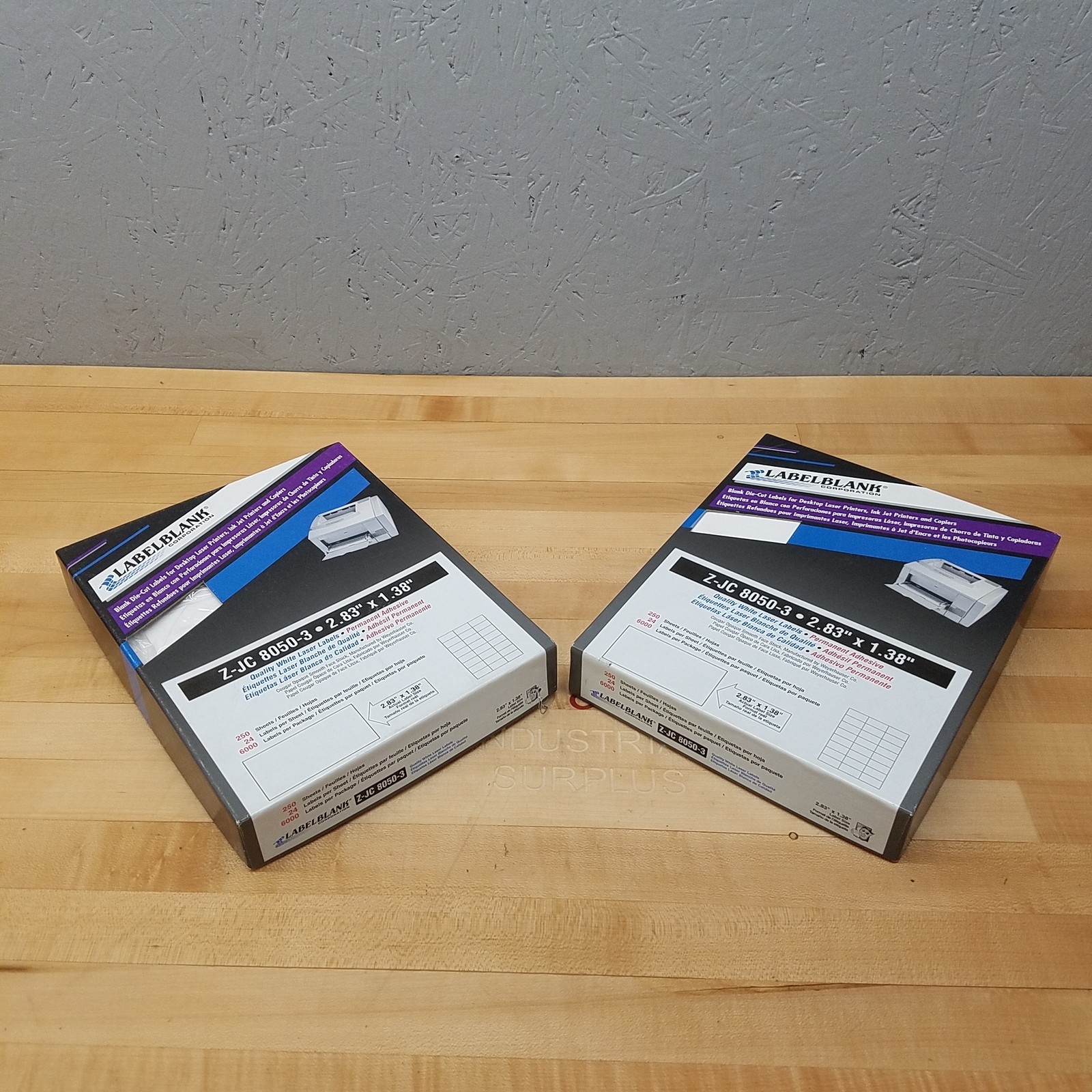 Lot Of 2 Labelblank Z-JC 8050-3 Blank Die Cut White Labels, 2.83" x 1.38" - NEW