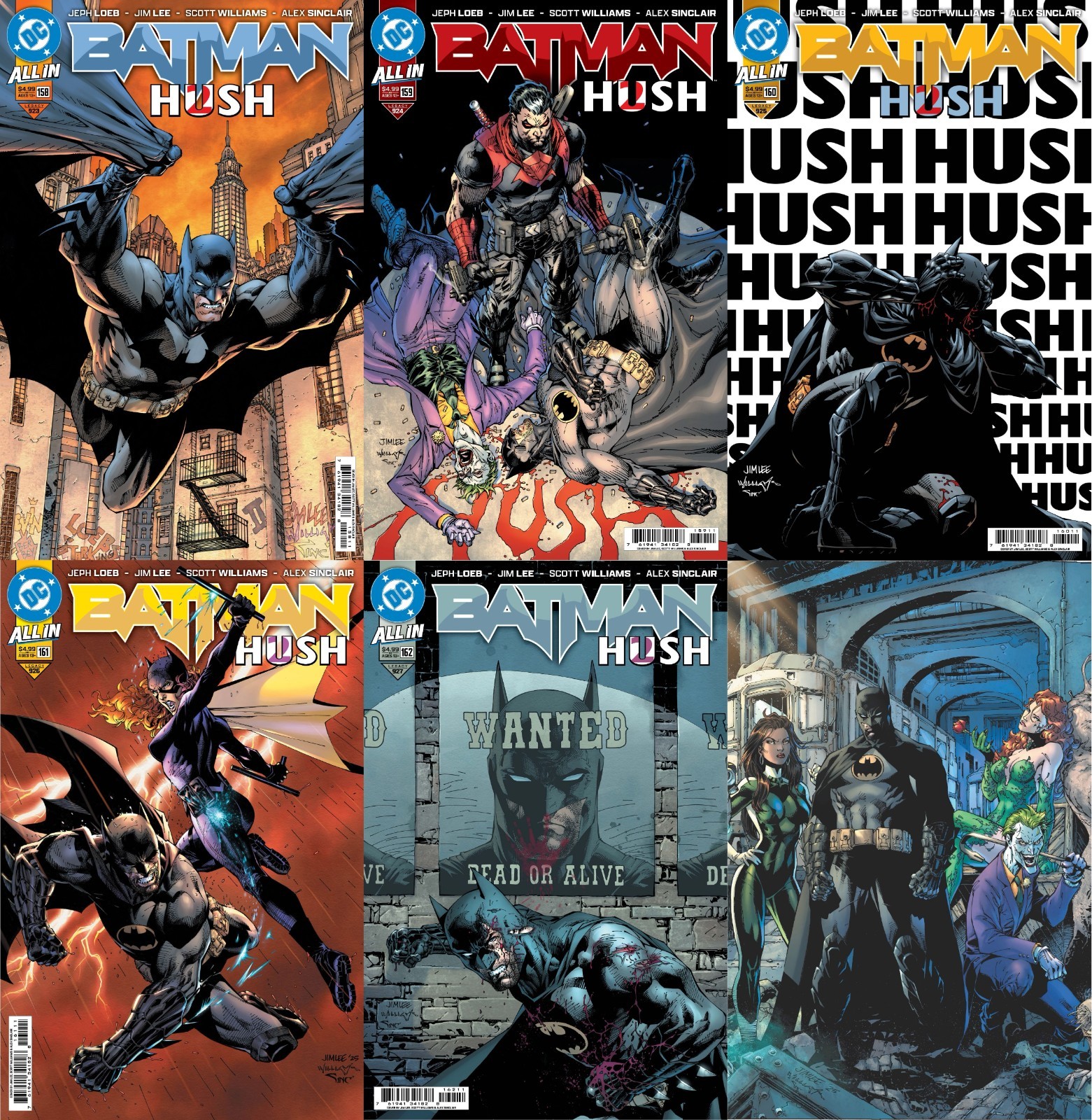 Batman #158 159 160 161 162 163 Cover A Jim Lee Hush 2 Full Set PRESALE 5/27/26